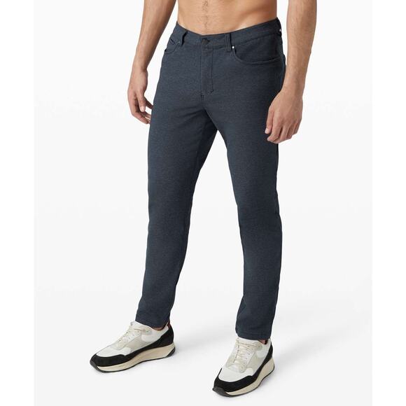 Lululemon ABC Pant Slim Tech Canvas Heathered Deep Navy Men's Size 33 EUC - Picture 1 of 10